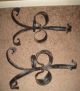 2 Vtg Antique Gothic Medieval Wrought Cast Iron Candle Wall Holder Sconces Pair Chandeliers, Fixtures, Sconces photo 8