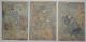 19c Japanese Old Woodblock Print Triptych Of Sea Coast Prints photo 5