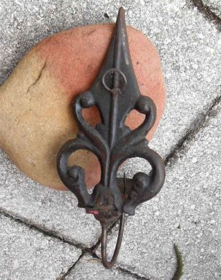 Old Cast Iron Hanging Candle Holder,  Tapers Or Round Candles. . . photo