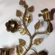Vintage Mid Century Gold Colored Rose Candle Sconces Retro Chandeliers, Fixtures, Sconces photo 4
