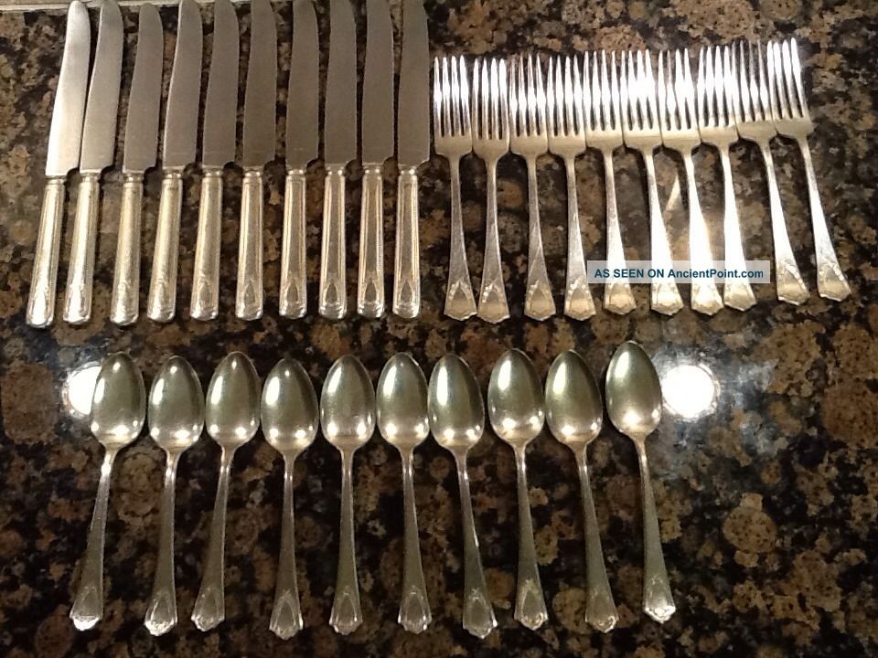 Vintage Arion Silver - Plate Flateware Set For 10 People Flatware & Silverware photo