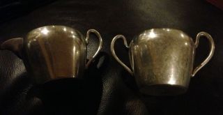 Vintage Epd Silver Plated Creamer & Sugar By Asco photo