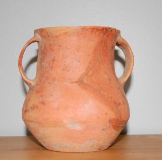 Chinese Neolithic Two Handled Pottery Urn Relic photo