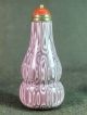 Chinese White Flower Pattern Purple Peking Glass Snuff Bottle Snuff Bottles photo 2