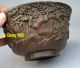 Bamboo Carving Wood Chinese Old Figure Scholar Statue Bowl Antique Pine Tree Bowls photo 6