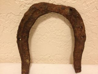 Antique Dug Horseshoe As Found Condition Primative Vintage Cabin Decor Man Cav photo