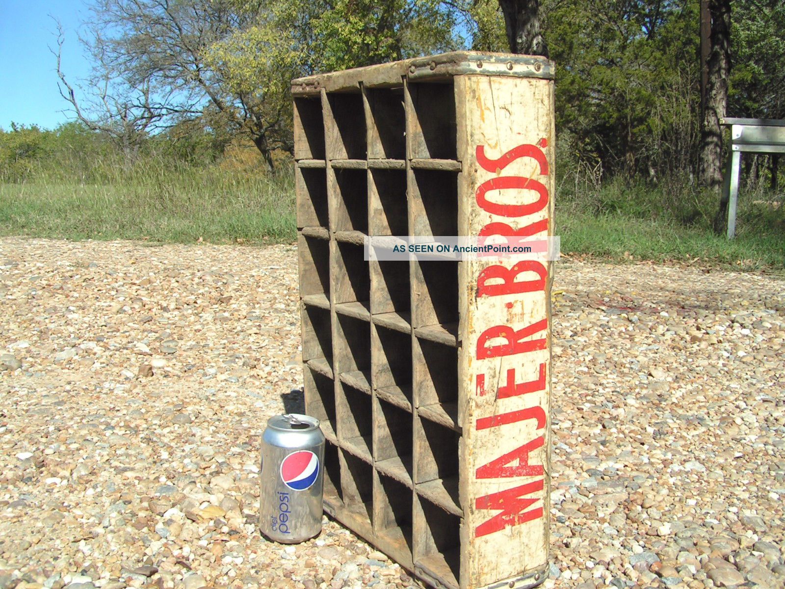 Old Majer Brothers Soda Pop Wooden Bottle Box Crate Primitives photo