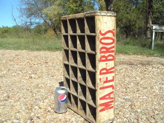 Old Majer Brothers Soda Pop Wooden Bottle Box Crate photo