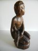 Vintage Esex Museum Made In Spain Hand Carved Wooden Figurine Boy With Bird Rare Carved Figures photo 1