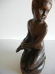 Vintage Esex Museum Made In Spain Hand Carved Wooden Figurine Boy With Bird Rare Carved Figures photo 5