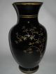 Large Black Amethyst Mirror Glass Victorian Or Czech Antique Vase 3 Women Muses Vases photo 1