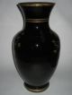 Large Black Amethyst Mirror Glass Victorian Or Czech Antique Vase 3 Women Muses Vases photo 2