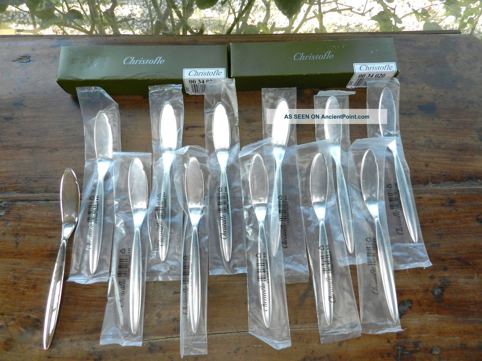 New Christofle Drop French Silverplate Fish Knifes 12 Pcs Design C Biecher Flatware & Silverware photo