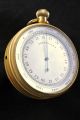 B.  Victorian 19th Century Gilt Brass Aneroid Beveled Glass Barometer Metric Other photo 1