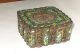 Rare 19th Century Chinese Bronze Cloisonne Repousse Open Enamel Mirror Box Boxes photo 2