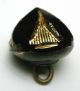 Antique Black Glass Button Cone Shape W/ Gold Luster Accents Buttons photo 2
