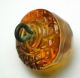 Antique Charmstring Glass Button Honey Color Faceted Dome W/ Swirl Back Buttons photo 2