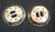 Vintage Antique Pair Buttons,  White Rhinestones Buttons photo 1