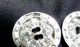 Vintage Antique Pair Buttons,  White Rhinestones Buttons photo 2