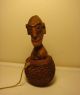 African Tribal Gourd Hand Carved Early Luba Tribe Wood Medicine Man Congo Rare Other photo 1