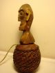 African Tribal Gourd Hand Carved Early Luba Tribe Wood Medicine Man Congo Rare Other photo 2