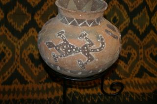 1980 ' S Rare Old Handmadetimor Vermasse Terracotta Pottery Pot Relief Motifs P19 photo