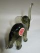 Fantastic Bimini Hand Blown Art Glass Smoky Topaz Opal Elephant Label Figurines photo 3
