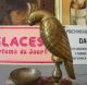 Antique French Art Deco Spelter Statue Bird Cacatoes Parrot On Stand Perch Art Deco photo 1