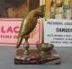 Antique French Art Deco Spelter Statue Bird Cacatoes Parrot On Stand Perch Art Deco photo 3