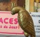 Antique French Art Deco Spelter Statue Bird Cacatoes Parrot On Stand Perch Art Deco photo 4