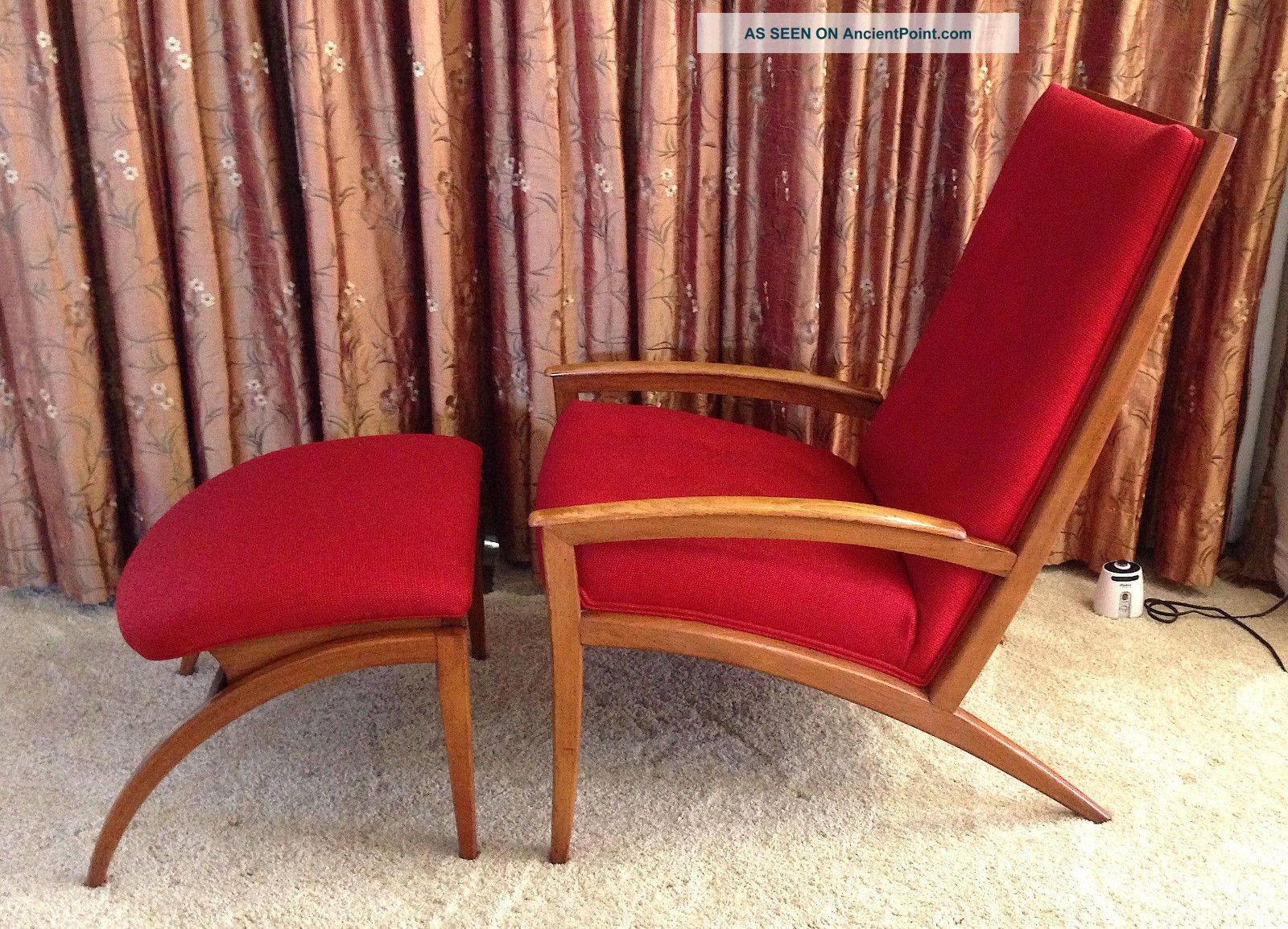 Mid Century Modern Rare Edward Wormley Drexel Parallel Chair & Ottoman Restored Mid-Century Modernism photo