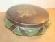 Antique Art Nouveau Silver - Plate & Green Art Glass Dresser Jar,  Brevete Sgdg Metalware photo 8