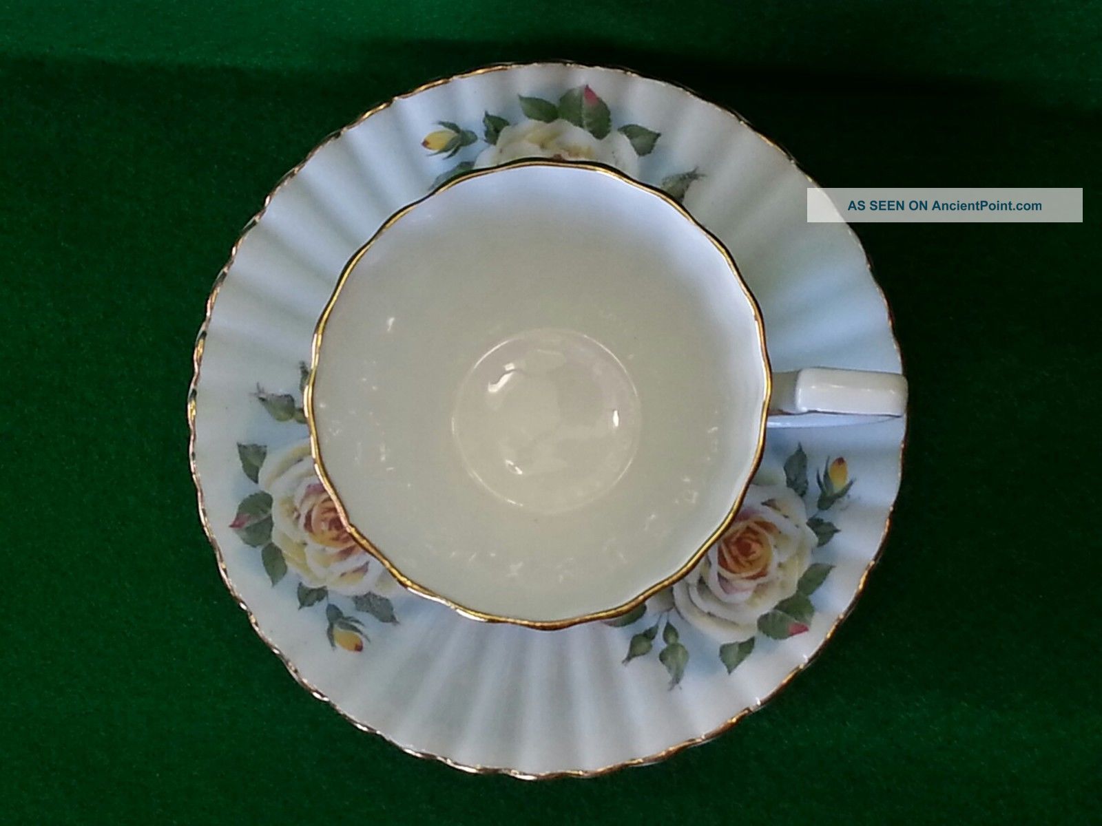 Regency English Bone China Cup And Saucer Yellow Roses Cups & Saucers photo