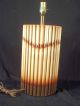 Unusual Reeded Glazed Ceramic Lamp - Mid Century Modern Lamps photo 2