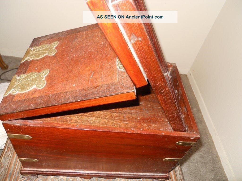 Fine Vintage Korean Cosmetic/jewelry Box With Mirror Boxes photo