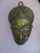 Exceptionally Rare Vintage Mid - Century Bearded Male Benin Bronze Mask Masks photo 1