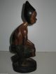 Hand Carved Wood African Man Playing Drum Figure Figurine Art Statue Two Tone Other photo 5