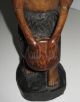 Hand Carved Wood African Man Playing Drum Figure Figurine Art Statue Two Tone Other photo 6