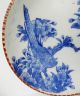 Antique Japanese Kutani Igezara Blue White Porcelain Bird&blossom Tree Plate Plates photo 2
