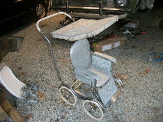 Antique Stroll O Chair Baby Carriage Stroller High Chair Rocker Desk Baby Seat photo