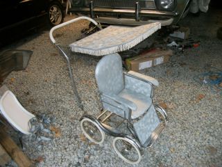 Antique Stroll O Chair Baby Carriage Stroller High Chair Rocker Desk Baby Seat photo