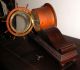 Antique Waterbury Brass Ships Wheel Jeweled Ships Clock W/ Footed Stand N/r Clocks photo 5