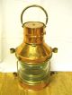 Vintage Decor.  Maritime Nautical Copper & Brass Ship ' S Anchor Oil Lamp Lantern Lamps & Lighting photo 1