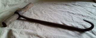 Antique Vintage Hand Forged Iron Hay Meat Hook photo