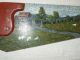 Antique 19th C.  Hand Painted Rustic Americana Folk Art Carpenters Hand Saw,  Rare Primitives photo 2
