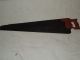 Antique 19th C.  Hand Painted Rustic Americana Folk Art Carpenters Hand Saw,  Rare Primitives photo 6