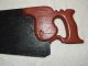 Antique 19th C.  Hand Painted Rustic Americana Folk Art Carpenters Hand Saw,  Rare Primitives photo 7