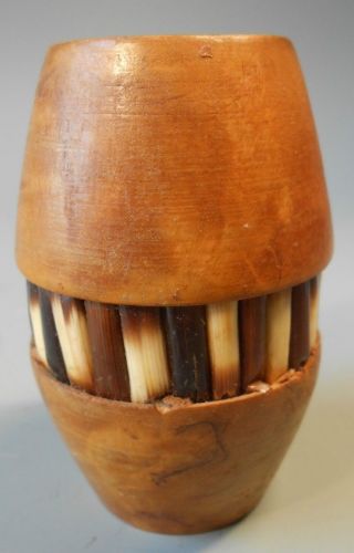 American Folk Art Wood Pen Holder W/ Quill Decoration Ca.  Mid 20th Century photo