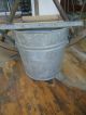 Vintage 1950 ' S Galvanized Metal Mop Bucket Dual Wood Rollers Primitive Decor Primitives photo 2