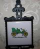 Classic Antique Cars Collectible Tiles Trivets Cast Iron Steel Hand Painted 60s Tiles photo 4